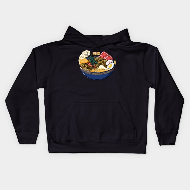 Ramen Godzilla Kids Hoodie by Ryuga